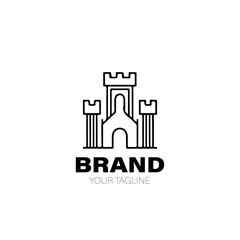 Castle Logo. Castle Logo Design. Castle Logo Brand. Castle Logo Vector Design Isolated on White Background