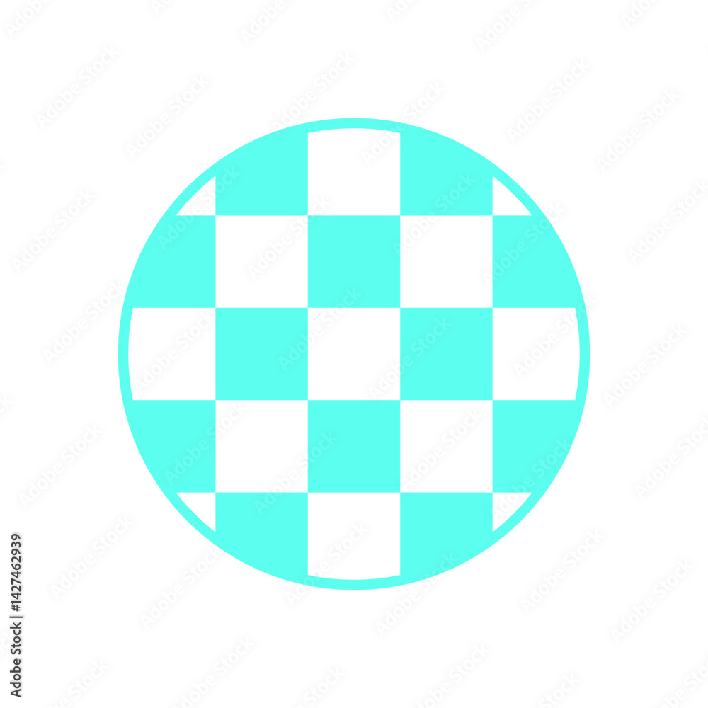 Wall mural y2k flat checker pattern. abstract geometric icon with retro shapes. bold visual element, modern aes