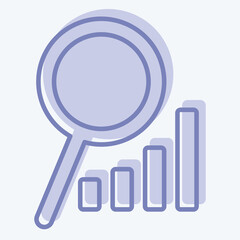 Icon Market Analysis. related to Development symbol. two tone style