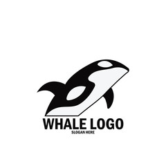 whale simple logo icon vector illustration template design