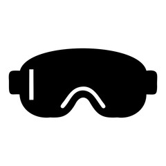 Black Ski goggles silhouette icon on transparent background