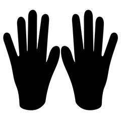 Two black hands displayed palm facing forward with fingers separated art
