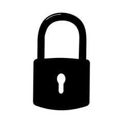 Simple black padlock illustration as symbol for safety and security purposes