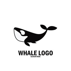 whale simple logo icon vector illustration template design
