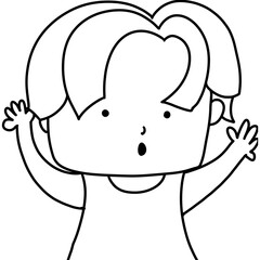 Cartoon drawing, show hand 
