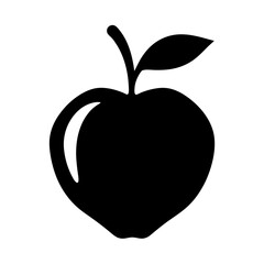 A minimalistic black and white image of a ripe and delicious apple