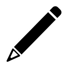 Black and white minimalistic illustration of a pencil with an eraser tip