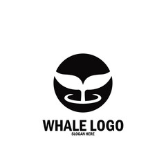 whale simple logo icon vector illustration template design