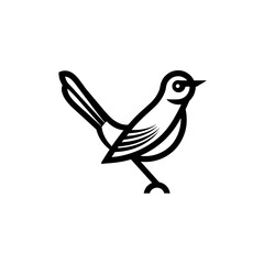 Obraz premium Minimalist Line Art Bird Icon in Black 