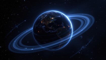 Obraz premium Exploring the enigmatic rings of saturn outer space astronomical phenomenon cosmic environment celestial viewpoint