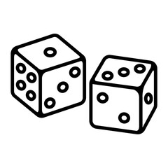 두개의 주사위가 그려진 아이콘