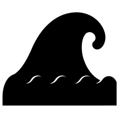 Abstract illustration of a large sea wave with smaller crests on water