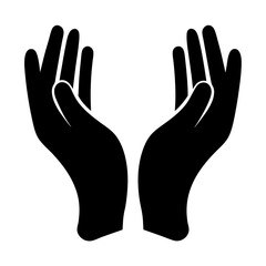 Pair of open hands reaching out with care, help, and hope