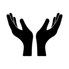 Two open hands reaching up, symbolizing offering, hope, or receiving something