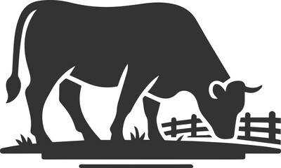 Angus cattle grazing silhouette