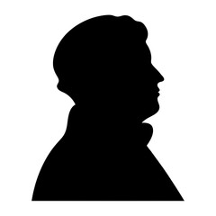 Silhouette of a man in profile, showcasing a distinguished figure and posture