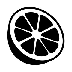 Obraz premium Simple black and white drawing of a sliced citrus fruit graphic