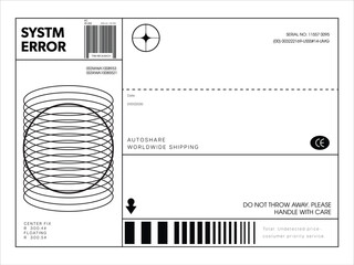 Label pack design. Vector graphic asset for streetwear design. Retro futuristic element in Y2K for apparel, clothing and poster design