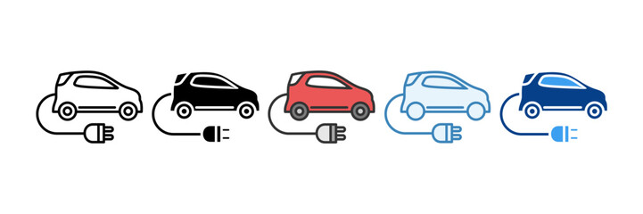 Electric Car  Icon Element For Design