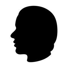 Silhouette portrait of a human head, a side view of a person
