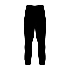 Black pants silhouette for clothing design and pattern creation idea