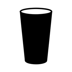 Black drinking glass with white liquid on a white background image