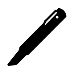 Fototapeta premium Black and White Silhouette Illustration of a Marker Pen with a Lid