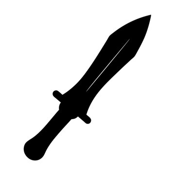 A black silhouette of a sword with a simple and iconic design