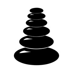 Black and white image showing stacked stones representing balance and harmony
