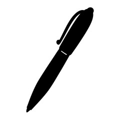 Simple illustration of a black capped pen on a white background