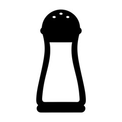 A Simple Black and White Silhouette of a Salt Shaker Icon