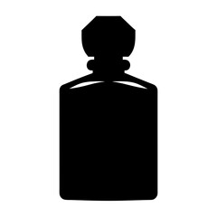 Silhouette of a vintage style perfume bottle with an octagonal stopper