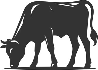 Angus cattle grazing silhouette