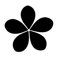 Naklejka premium Elegant minimalist black five petal flower illustration on a crisp white background