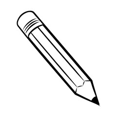 a black outline vector pencil icon