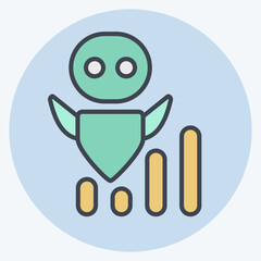 Icon AI Development Speed. related to Development symbol. color mate style