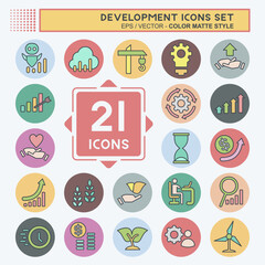 Icon Set Development. related to Education symbol. color mate style