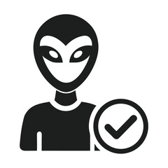 alien with checkmark icon