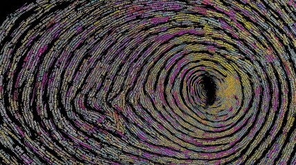 The unique digital biometric thumbprint features a circuit board that visualizes data privacy security and ongoing technological advancements