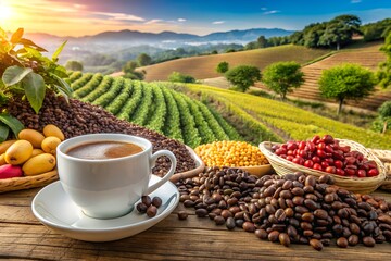 coffee beans in the garden