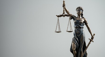 Bronze Statue of Lady Justice, Symbol of Impartial Law