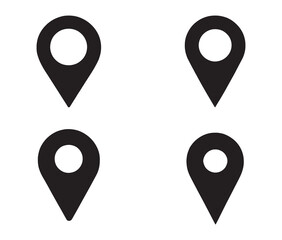 Minimalist location icon silhouette. Set of gradient map pin icons vector location markers.
