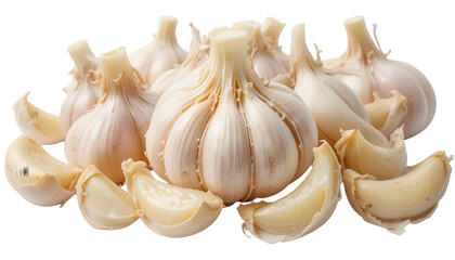 Fototapeta premium Garlic bulbs and cloves closeup