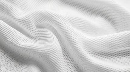 Naklejka premium Abstract Background Featuring White Sports Football Shirt Jersey Fabric Texture
