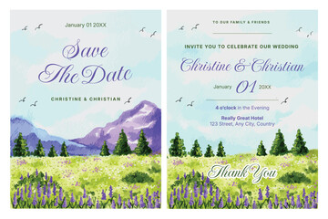 Charming Watercolor Floral Wedding Invitation Template Collection Save the Date