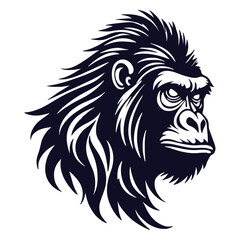 gorilla tribal tatto vector design