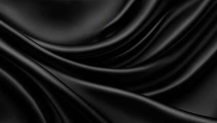 Obraz premium A close up of draped black fabric with soft curves and subtle texture creating a luxurious feel