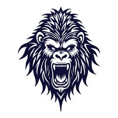 gorilla tribal tatto vector design