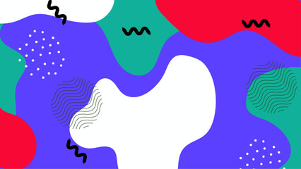 Abstract geometric art with green, blue, red, and white colors. Perfect for backgrounds, posters, websites, and digital designs.