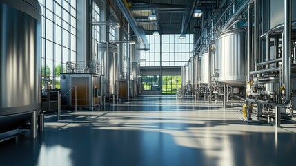 a close up of a large industrial building with many tanks, futuristic production facility, photo render